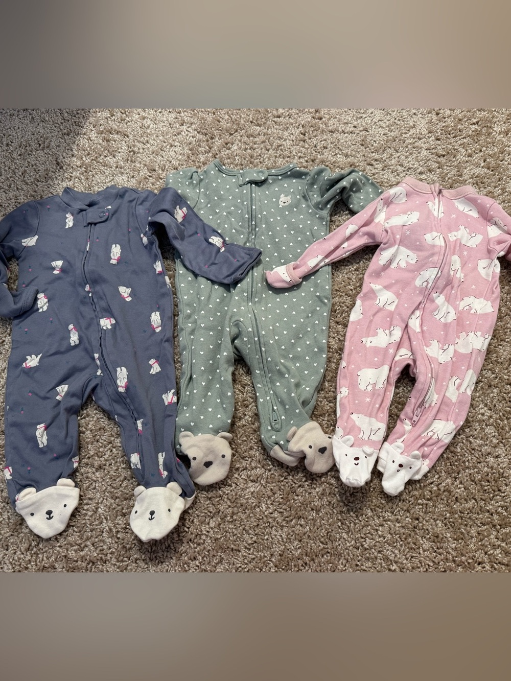 Old Navy Animal Print Footie Pajama Bundle NWOT 0-3 Months